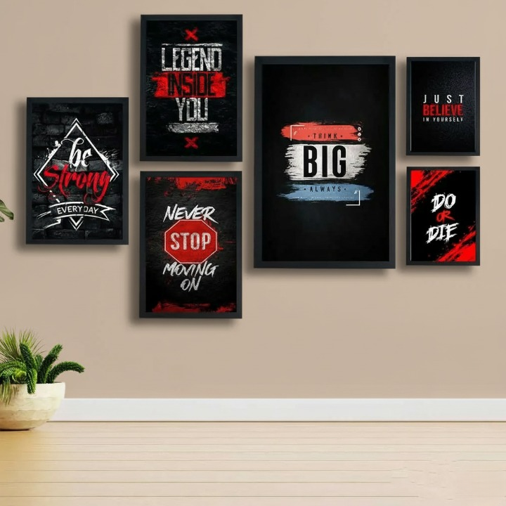 Motivational Wooden Wall Art Frame Set