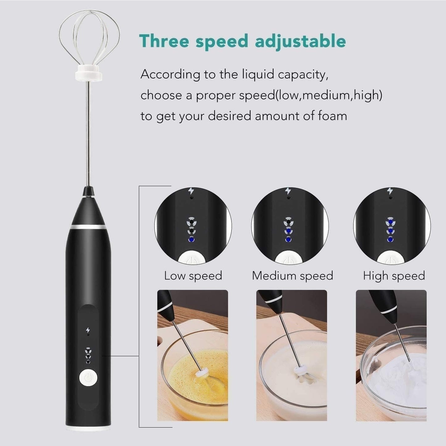 2 in 1 Coffee Beater Rechargeable Smooth Mixing