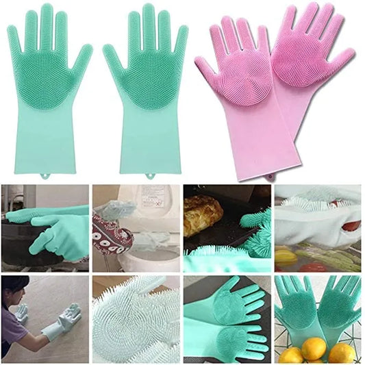 Silicone Dishwashing & Cleaning Pair Gloves