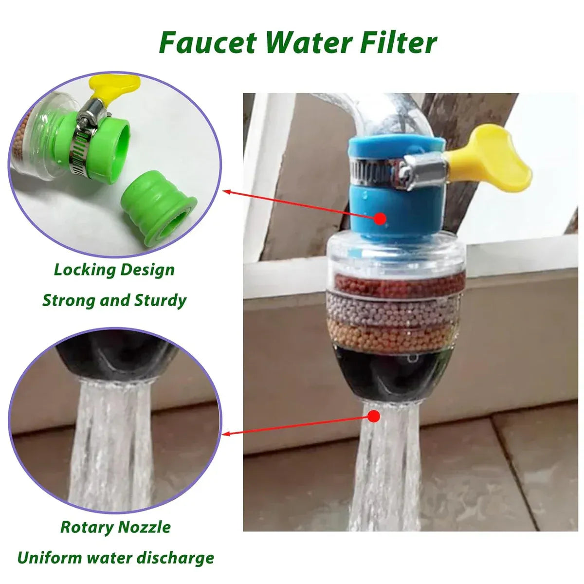 Fine Filter Faucet Anti Splash Water Saving Shower