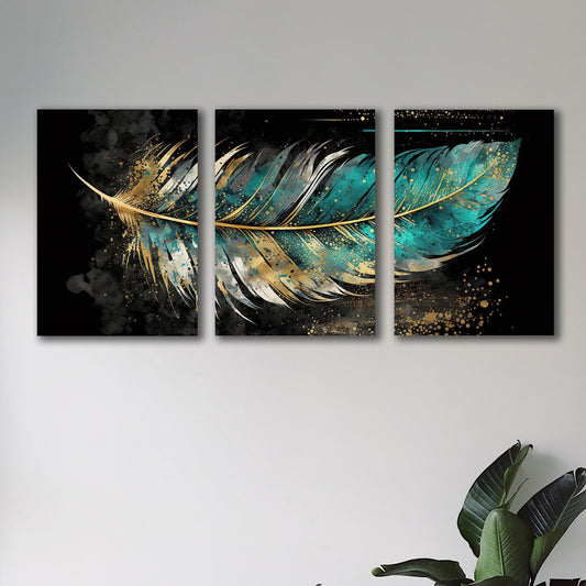 set of 3 leaf art wooden frames