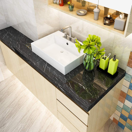 Self Adhesive Black Marble Sheet For Kitchen