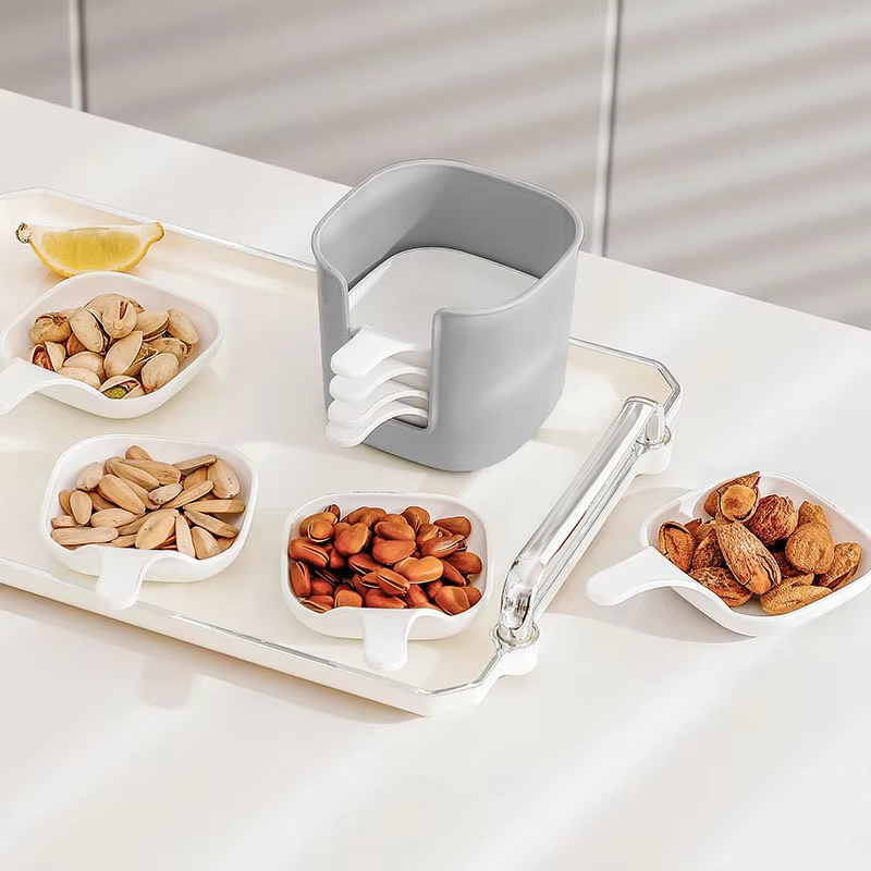 7Pcs Polished Plastic Sauce Dish Set Food Storage