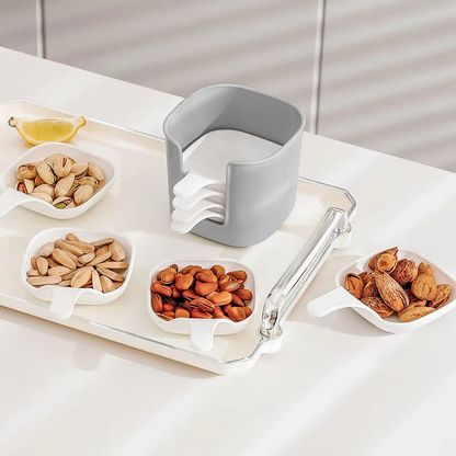 7Pcs Polished Plastic Sauce Dish Set Food Storage