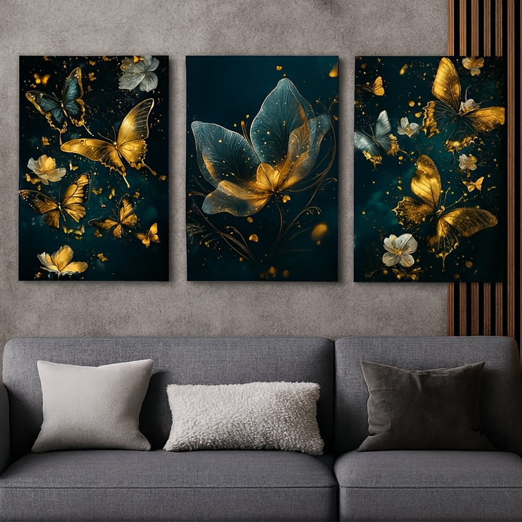 3 Pcs Butterfly Wall Art Frame Set