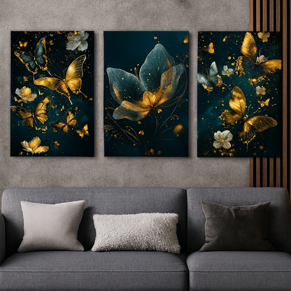 3 Pcs Butterfly Wall Art Frame Set