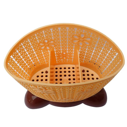 3-Compartment Dinnerware & Cutlery Organizer Basket