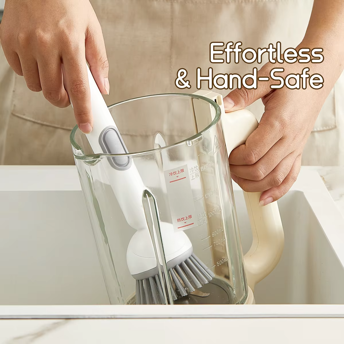 Kitchen Cleaning Adjustable Handle Brush With Soap Dispenser
