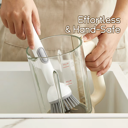 Kitchen Cleaning Adjustable Handle Brush With Soap Dispenser
