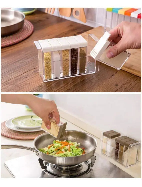Spice Jars Dispenser Masala Rack Easy Flow Storage
