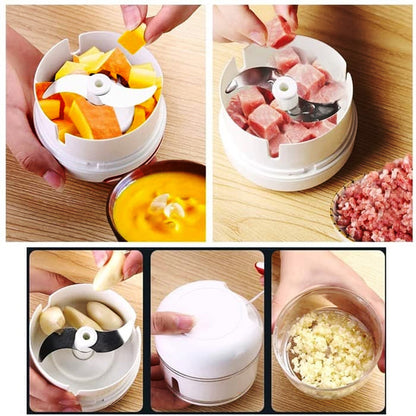 MINI FOOD CHOPPER Powerful Meat Grinder Hand-power Food
