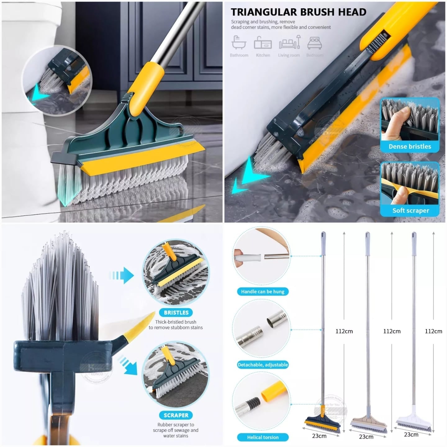 2 in 1 Floor Cleaning Brush Bathroom Tile