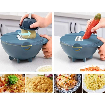 9-in-1 Multifunctional Vegetable Cutter & Colander Bowl