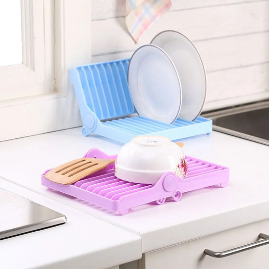Small Kitchen Foldable Dish Plate Drying Rack