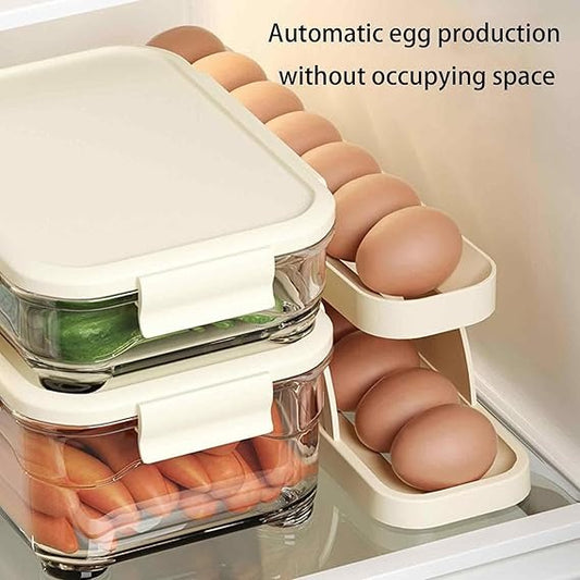 15 Egg Storage Box Rolling Design Space Saving