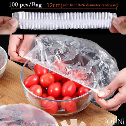 100pc Disposable Cling Film Cover Household Refrigerator Food