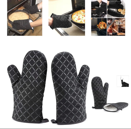 Premium Heat Resistant Oven Mitts 2Pcs Extra Long