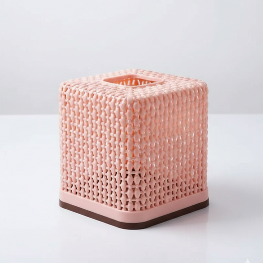 Rose Square Tissue Roll Box Plastic Decorative Tissue