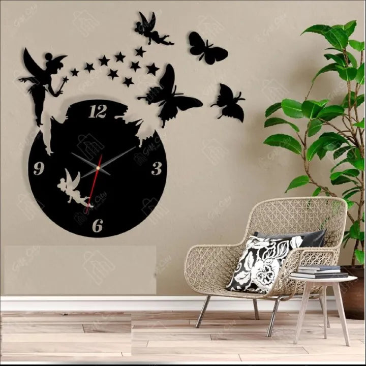 3d wall clock with light Wooden Clock