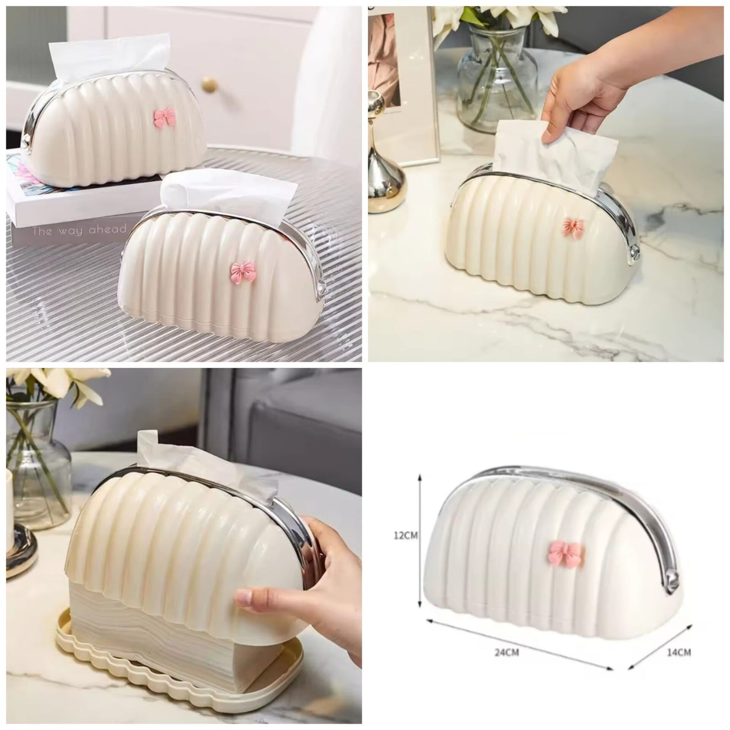 Decorative Shell Tissue Box Case Elegant And Modern