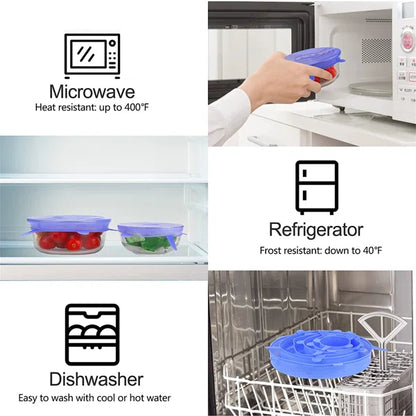 6pcs/set Silicone Lid Spill Stopper Universal Silicone Suction