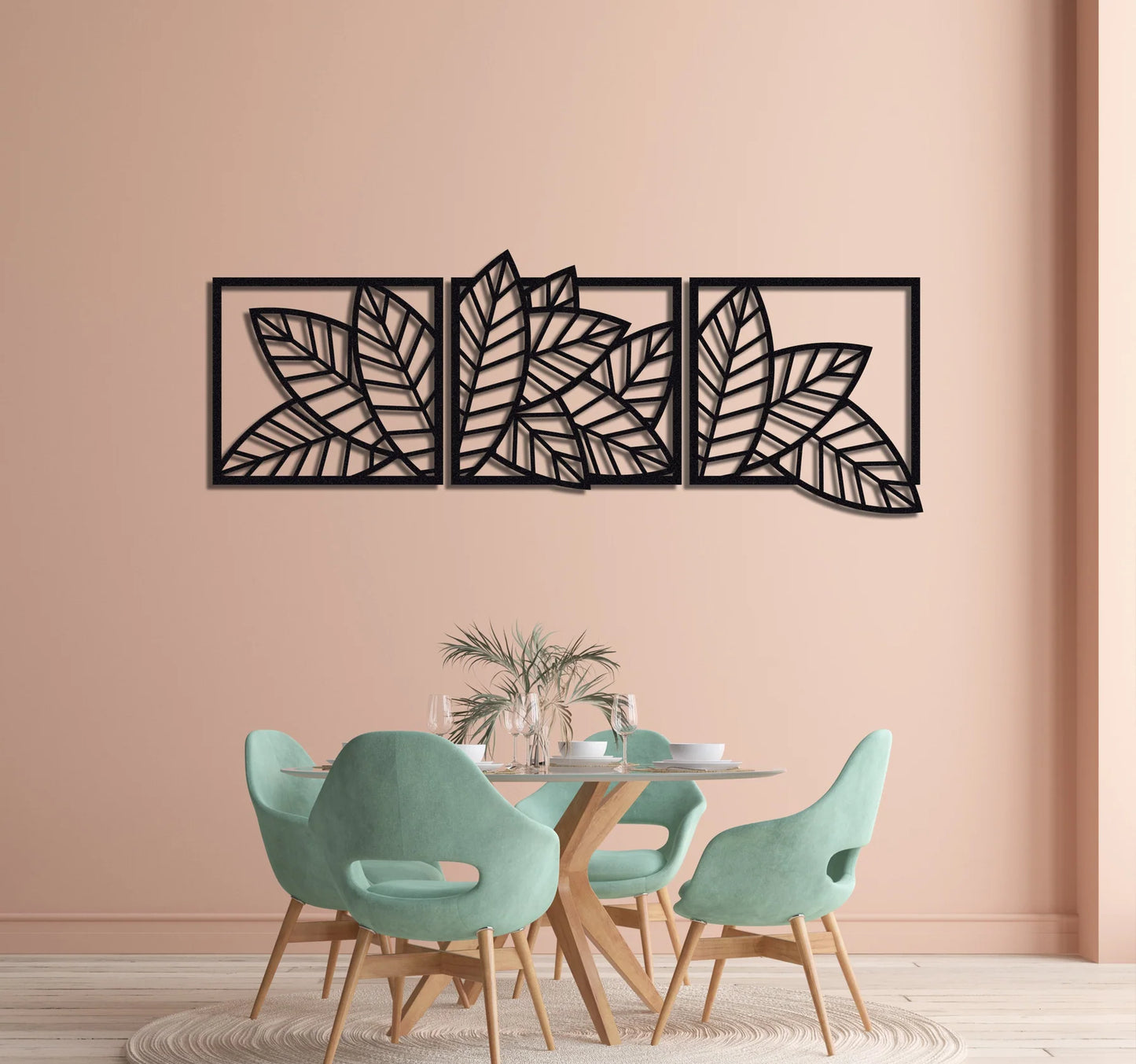 3D wooden 3 Piece Long Leaf Panels