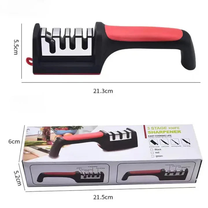 3-In-1 Diamond Coated Knife Sharpener Set with Ceramic