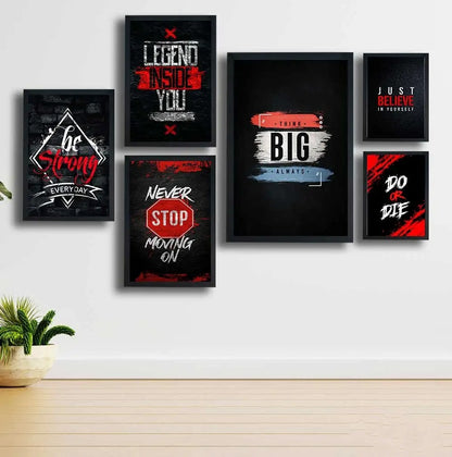 Motivational Wooden Wall Art Frame Set