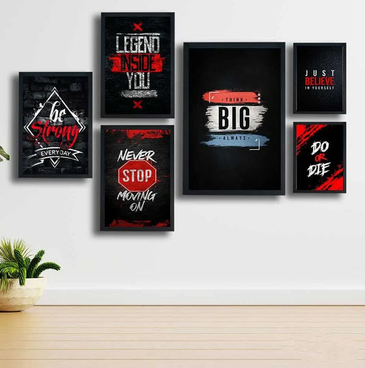 Motivational Wooden Wall Art Frame Set