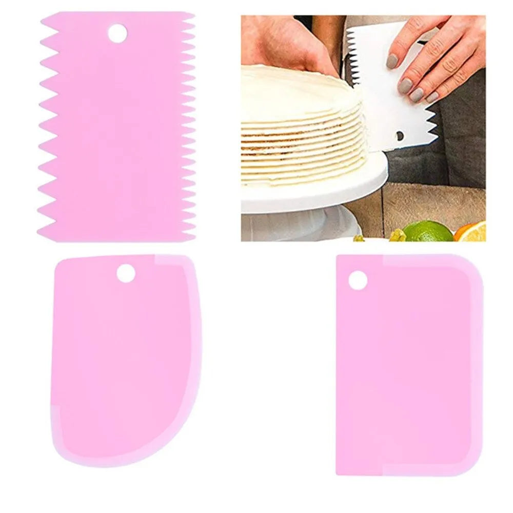 3PCS/Set DIY Cake Cream Scraper Set Cake Decorating