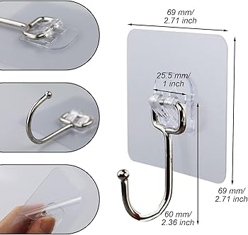 Transparent Self-Adhesive Wall Hooks Sticker
