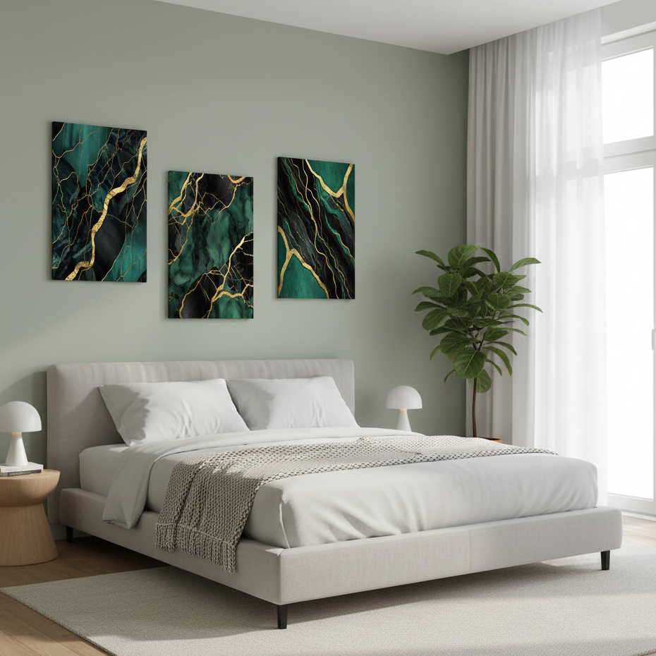 3 Pc Marble Design Phototiles Wall Art Set