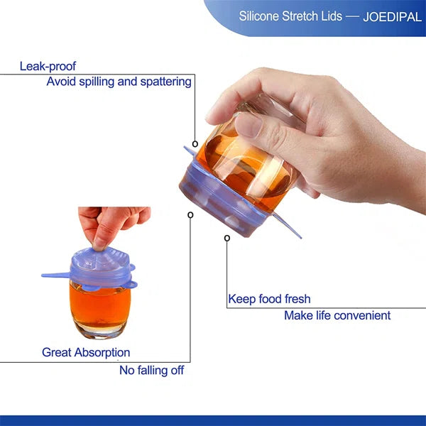 6pcs/set Silicone Lid Spill Stopper Universal Silicone Suction