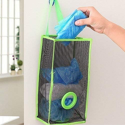 Plastic Bag Holder, Dispenser Hanging Storage Mesh Garbage
