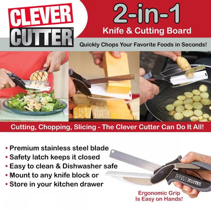 New Smart Clever Cutter Scissor 2 In 1
