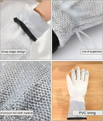 Title: Heavy-Duty Silver Heat-Resistant Oven Mitts