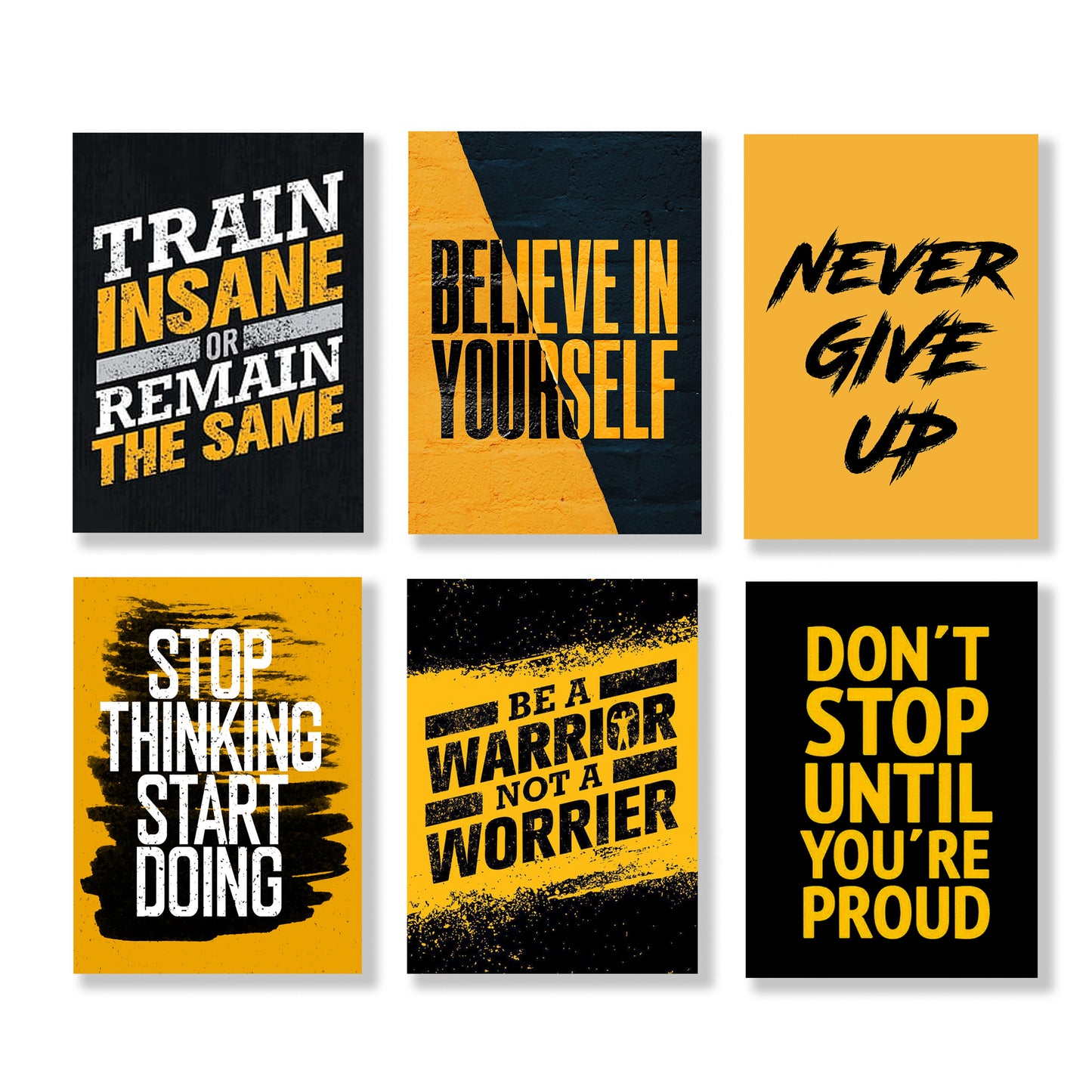 set of 6 Motivational wooden canvas frames