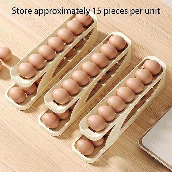 15 Egg Storage Box Rolling Design Space Saving