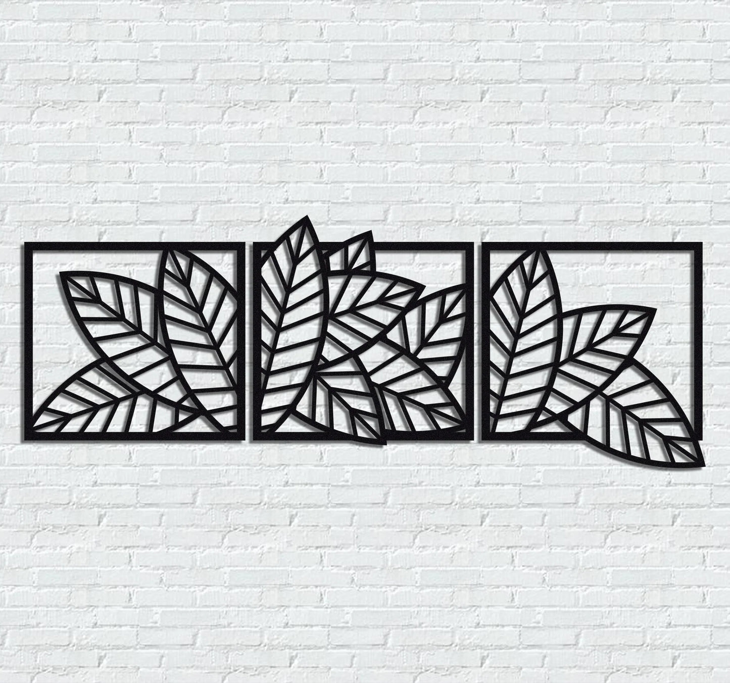 3D wooden 3 Piece Long Leaf Panels