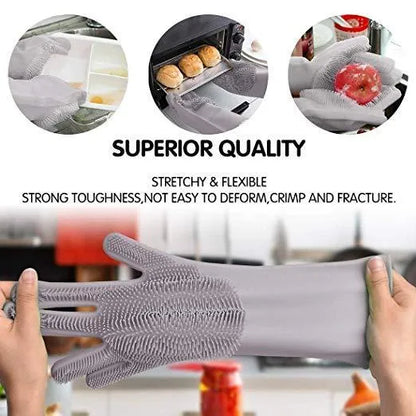 Silicone Dishwashing & Cleaning Pair Gloves