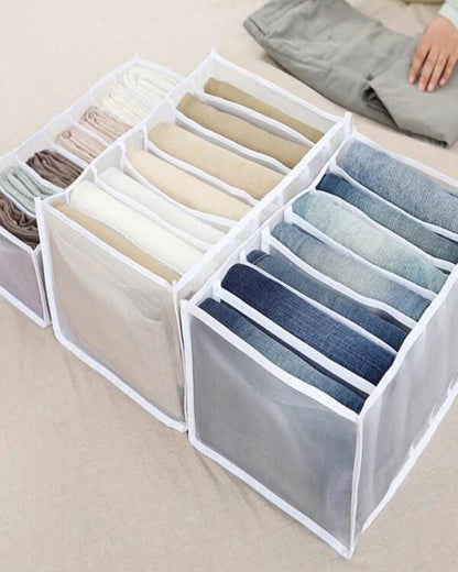 7 Grids Washable Wardrobe Clothes Organizer, Jeans Compartment
