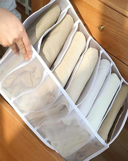7 Grids Washable Wardrobe Clothes Organizer, Jeans Compartment