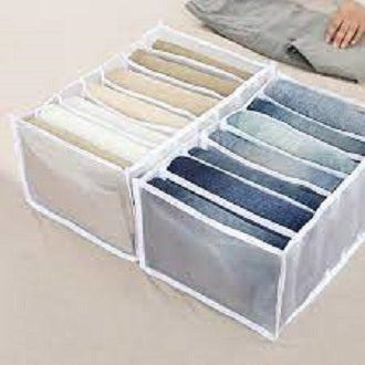 7 Grids Washable Wardrobe Clothes Organizer, Jeans Compartment