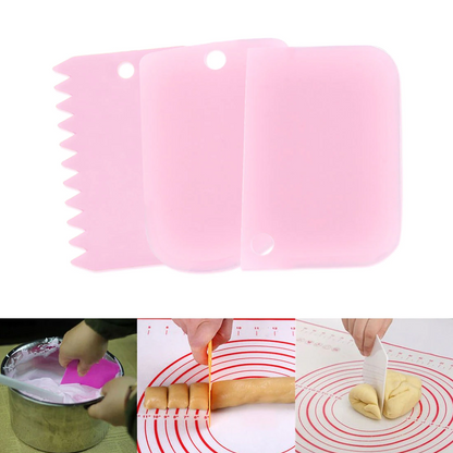 3PCS/Set DIY Cake Cream Scraper Set Cake Decorating