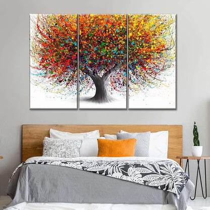 Fotocraft Tree Of Festivity Absttract 3 Piece Canvas