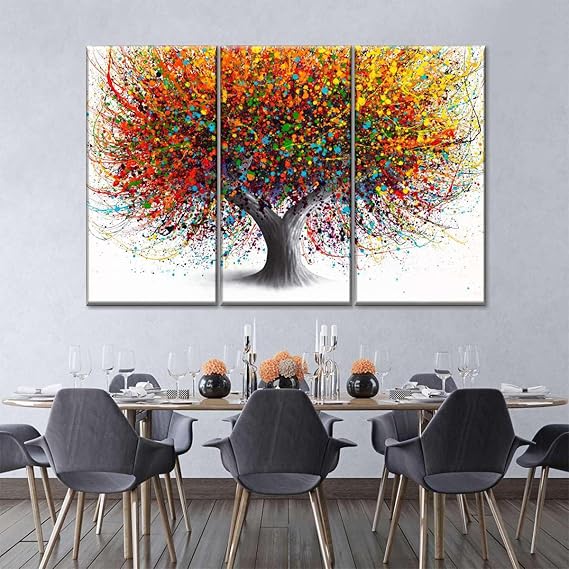 Fotocraft Tree Of Festivity Absttract 3 Piece Canvas