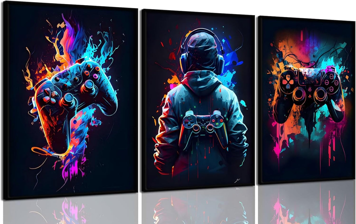 3Pcs Cool Gaming Wall Art Retro Video Game