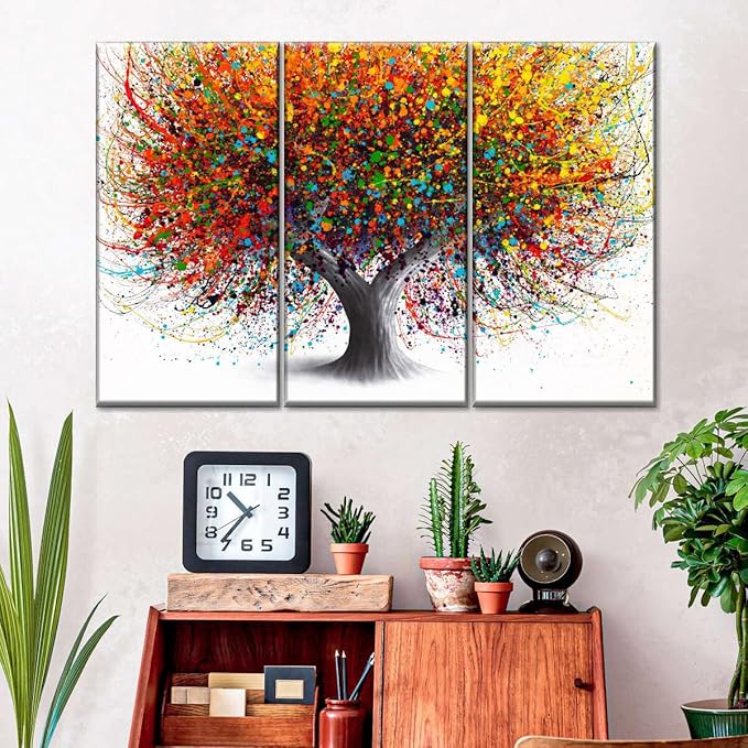 Fotocraft Tree Of Festivity Absttract 3 Piece Canvas