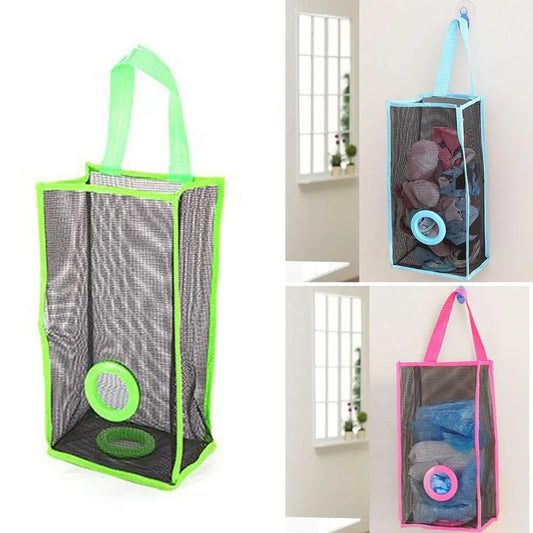 Plastic Bag Holder, Dispenser Hanging Storage Mesh Garbage