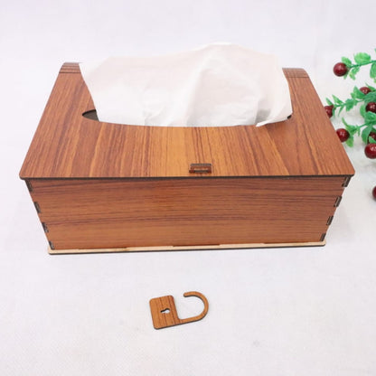 Plain Wooden Tissue Box Elegant Design Smooth Finish